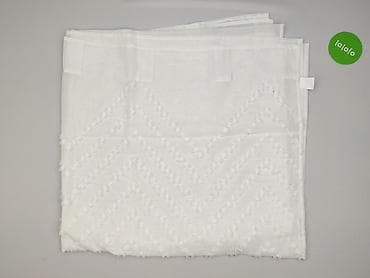 zegarek: Białe zasłony półprzezroczyste z tłoczonym wzorem w jodełkę (flokowane — 2