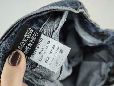 jeansy biale wysoki stan: Spodnie jeansowe, 12 lat, 152, stan - Idealny — 5