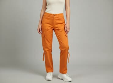 cargo wide leg: Spodnie cargo damskie, rozmiar L — 6