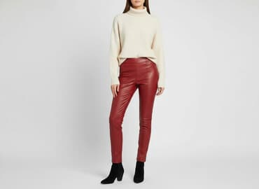 szorty z eko skóry zara: Zara, Legginsy Ze skóry ekologicznej damskie, rozmiar XS — 6