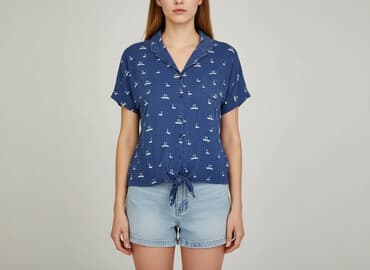 sweter piórkowy na drutach: Koszula damska, rozmiar S — 6