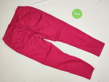 różowe jeansy damskie: Spodnie materiałowe damskie, rozmiar XL — 3