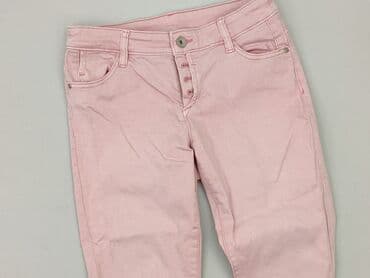 różowe szorty jeansowe damskie: Yessica, Spodnie 3/4 damskie, rozmiar S — 1