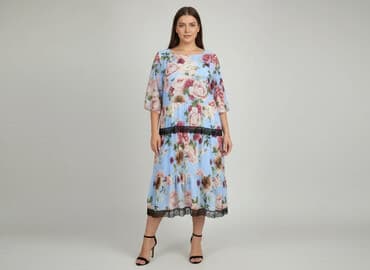 błękitna sukienka wieczorowa: Sukienka damska, rozmiar M — 6