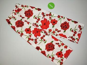 biale buty ccc: Damskie spodnie w kwiaty – MODA ENJOY - Fason: szerokie, proste — 2