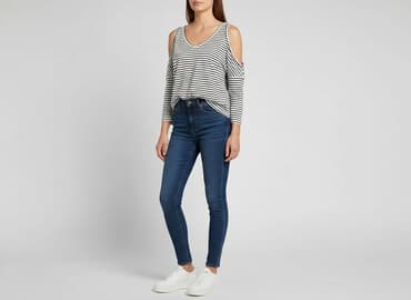 bluzki w paski z serduszkiem: Bluzka damska, rozmiar S — 7