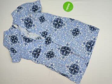 niebieska sukienka w kwiaty h m: H&M, Sukienka damska, rozmiar L — 4