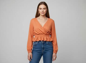 pomarańczowa marynarka mohito: Bluzka damska, rozmiar S — 6