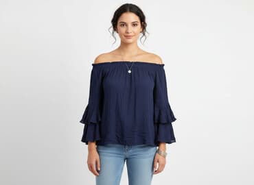 granatowe bluzki: ONLY, Bluzka damska, rozmiar S — 6