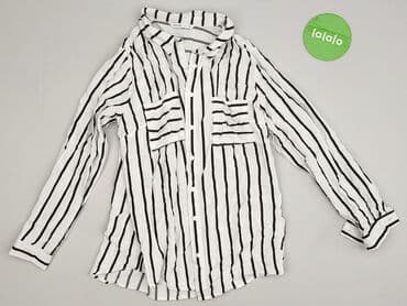 biała bluzka w czarne paski: House, Koszula damska, rozmiar M — 2