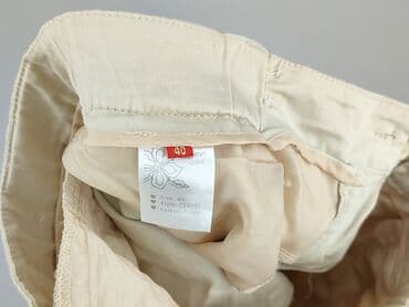 krótkie spodenki beżowe: Spodnie materiałowe damskie, rozmiar L — 4