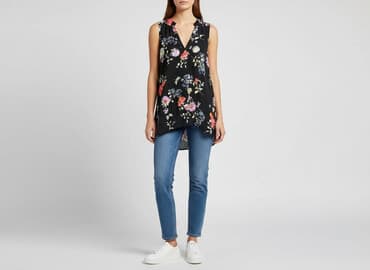 czarne luźne sukienki: Amisu, Bluzka damska, rozmiar XS — 7