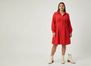 shein sukienki plus size czerwone: Shein Curve, Sukienka damska, rozmiar XL — 7