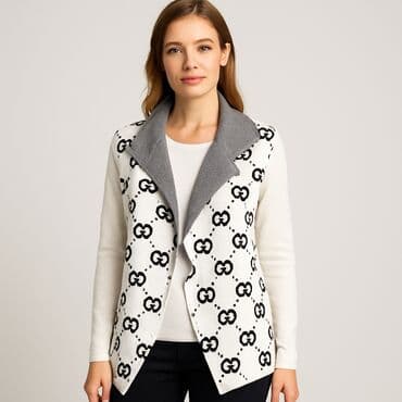 skarpeta świąteczna szara: Kardigan damski, rozmiar S — 1