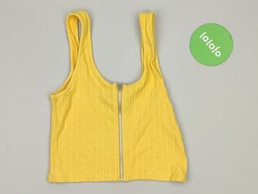 bluzka żółta w czarne paski: Bershka, Top damski, rozmiar M — 2