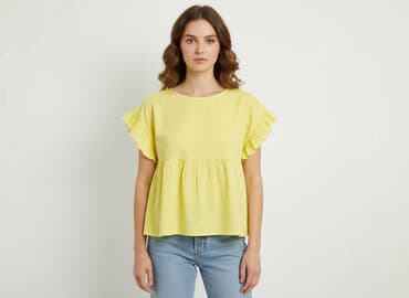 żółte bluzki z krótkim rękawem: Bluzka damska, rozmiar S — 5