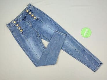 legginsy z wysokim stanem modelujące: Jeansy damskie, M — 2