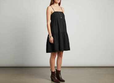 czarną sukienka na ramiączkach h m: H&M, Sukienka damska, rozmiar S — 1