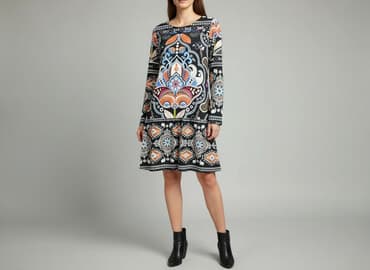 sukienka i długie kozaki: Women`s dress, size S — 1