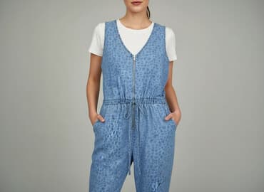 jeansy z asymetrycznym zapieciem: Denim Co, Kombinezon damski, rozmiar S — 7