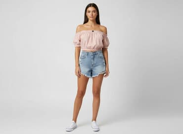 hm bluzka z odkrytymi ramionami: H&M, Top damski, rozmiar M — 6