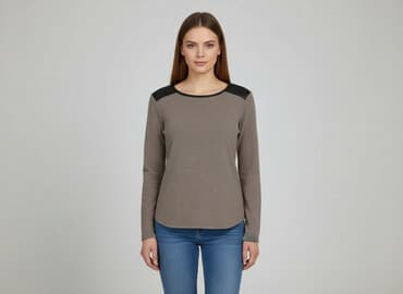 sweter piórkowy na drutach: Bluzka damska, rozmiar S — 1