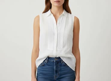 białą bluzka z długim rękawem zara: Zara, Bluzka damska, rozmiar L — 1