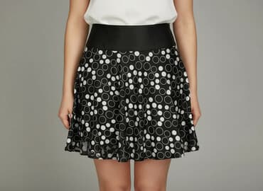 spódnice czarne w białe groszki: Спідниця жіноча, розмір L — 1