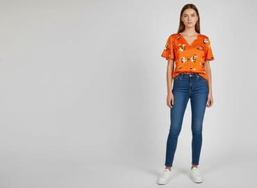 satynowa pomaranczowa sukienka zara: Sukienka damska, rozmiar M — 6