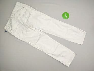 biale szerokie jeansy: Joy, Spodnie materiałowe damskie, rozmiar XL — 3