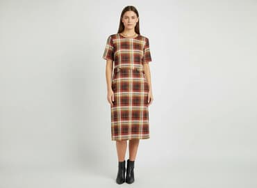 sukienka w kratę czerwona damska: Tu, Sukienka damska, rozmiar L — 1