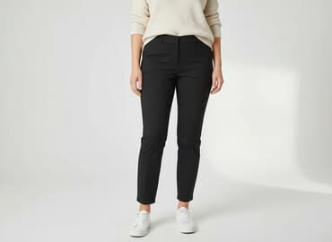 czarne szerokie jeansy: CAMAIEU, Spodnie materiałowe damskie, rozmiar 2XL — 6