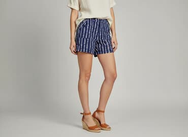 granatowe spodenki damskie: F&F, Szorty damskie, rozmiar M — 7