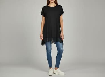 czarne body z długim rękawem zara: Zara, Tunika damska, rozmiar S — 6