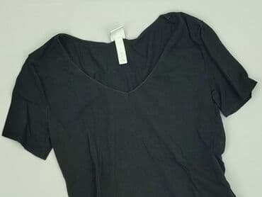 czarne t shirty w serek: H&M, T-shirt damski, rozmiar S — 1