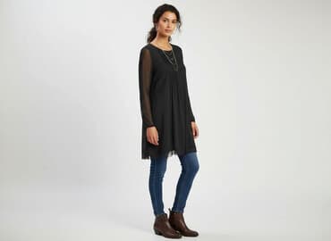 czarna sukienka z długim rękawem sinsay: Sinsay, Sukienka damska, rozmiar M — 6