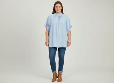 sweter piórkowy na drutach: Tunika damska, rozmiar XL — 6