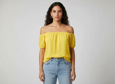 żółte bluzki z krótkim rękawem: Bluzka damska, rozmiar S — 5