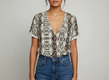 sukienka w wężowy wzór: Nasty Gal, Bluzka damska, rozmiar L — 7