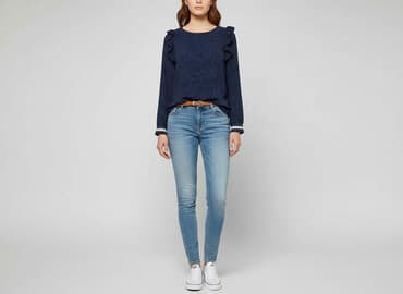 czarne bluzki w biale grochy: In Extenso, Bluzka damska, S — 6