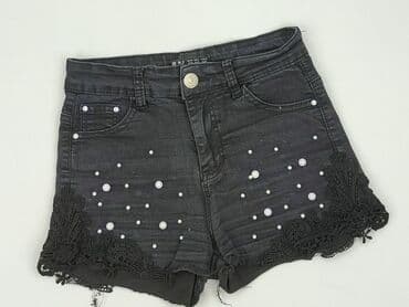 szorty z wysokim stanem czarne: Denim, Szorty damskie, M — 1