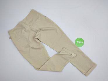 deftones h: Beżowe spodnie damskie z wysokim stanem i kokardą - Krój: eleganckie — 3