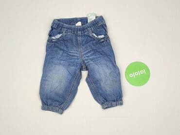 bluzki z zamkiem z przodu: Spodnie jeansowe, H&M, 6-9 miesięcy, stan - Bardzo dobry — 2