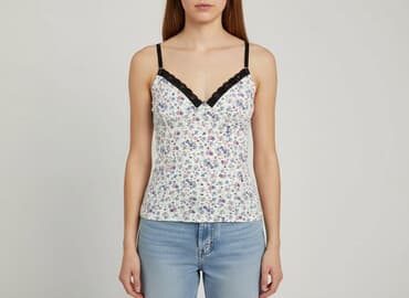 koszulka na ramiaczkach z koronka: Top damski, rozmiar S — 1