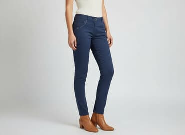 szerokie spodnie new yorker: Spodnie materiałowe damskie, rozmiar L — 6