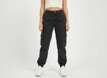 spodnie czarne cargo bershka: Shein, Spodnie cargo damskie, rozmiar M — 7