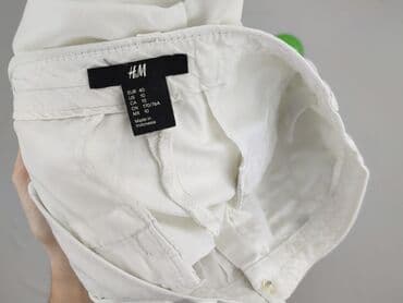 białe spodnie damskie hm: H&M, Spodnie materiałowe damskie, L — 5