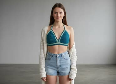 stroje kąpielowe dwuczęściowe wysokie majtki: Top damski, rozmiar S — 5