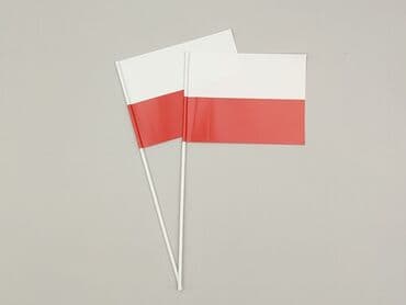 Inny wystrój domu: Dwie używane flagi Polski na plastikowych patykach. Idealne do