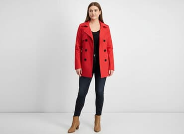 czerwona kurtka damska reserved: Attentif, Trencz damski, rozmiar XL — 6